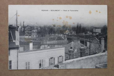 Postcard PC Persan Beaumont 1905-1925 factory bridge houses France 95 Val de Oise